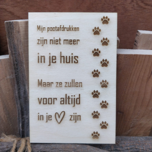 Kaart "Overleden hond" Kaart "Overleden hond"